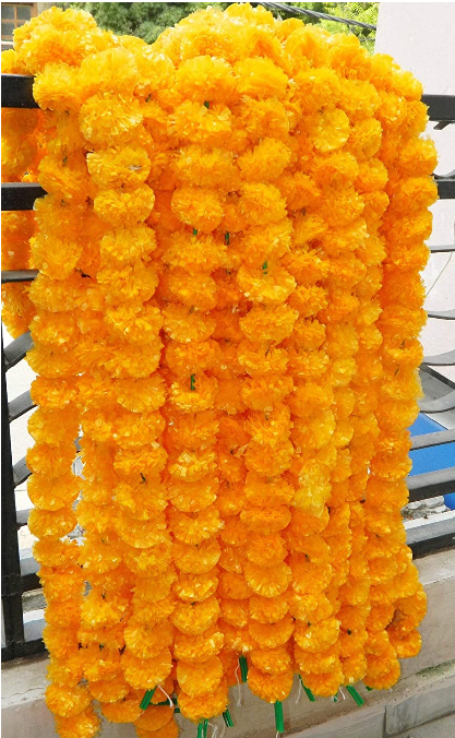 5 feet Marigold Garland (Golden Yellow (Light Orange)) – USA