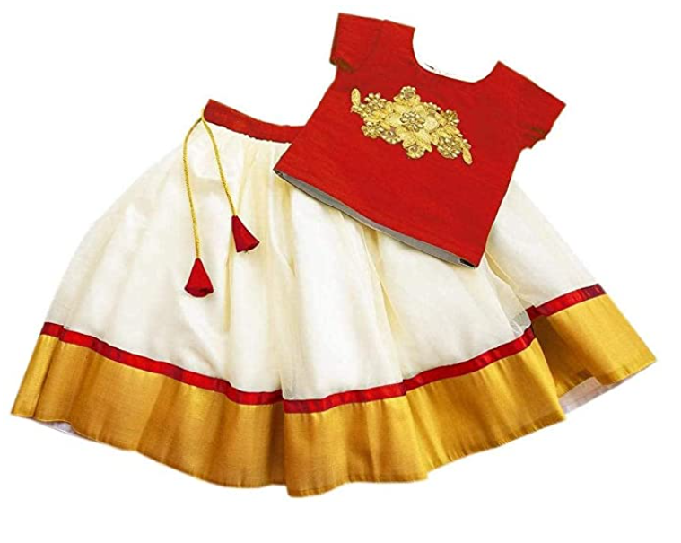 Pattu Pavadai New Born Baby Kids Lehenga Traditional Silk lehanga Choli South Indian Pavadai Set Festive Wear